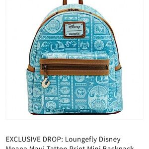 ISO -DO NOT BUY - Loungefly Disney Moana Tattoo Print Mini Backpack